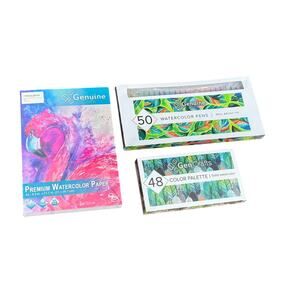 98 GenCrafts Watercolor Brush Pens Paper 48 50 packs Washable Nontoxic New $110